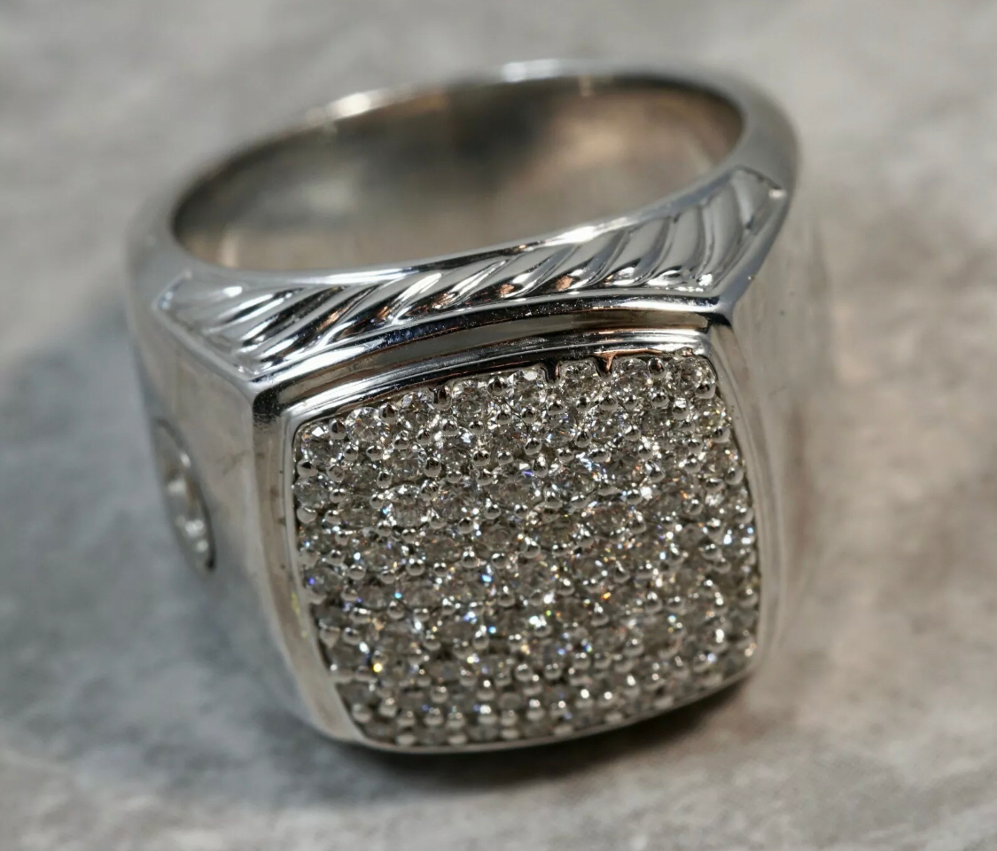 David Yurman 18k white gold diamond ring