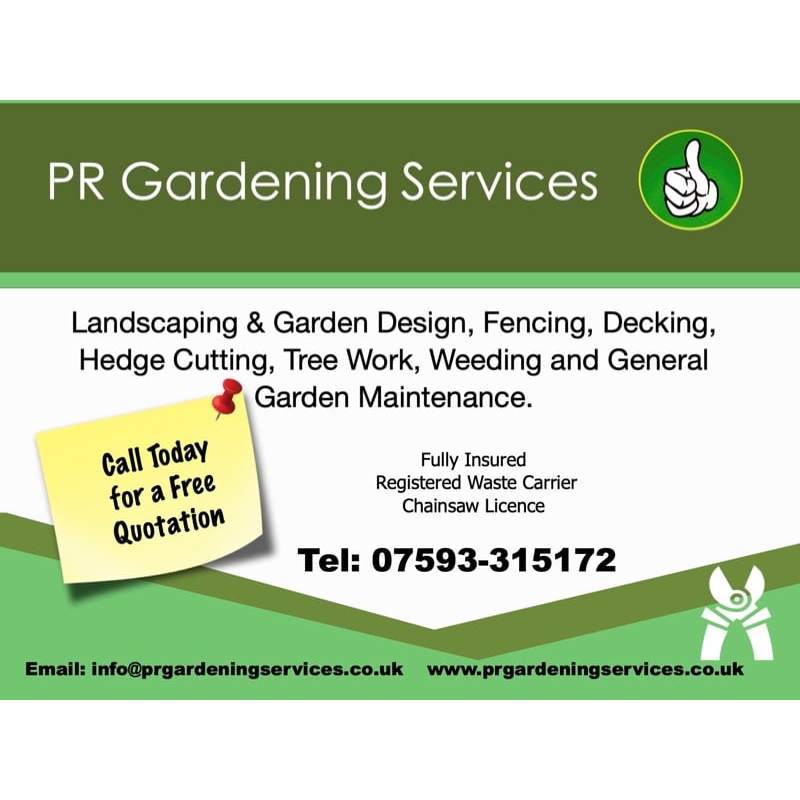 LOGO PR Gardening Services Sidmouth 07593 315172