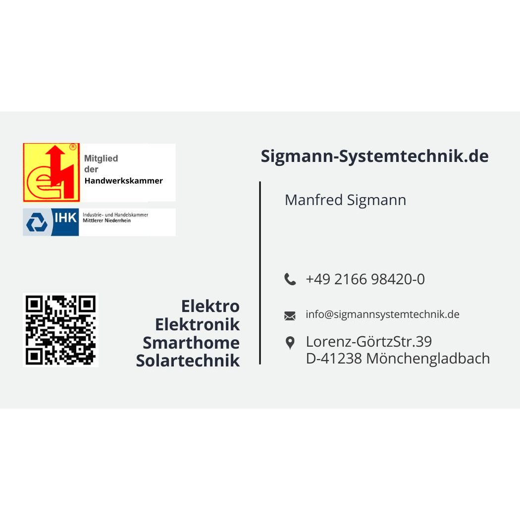 Elektro Sigmann-Systemtechnik Mönchengladbach  