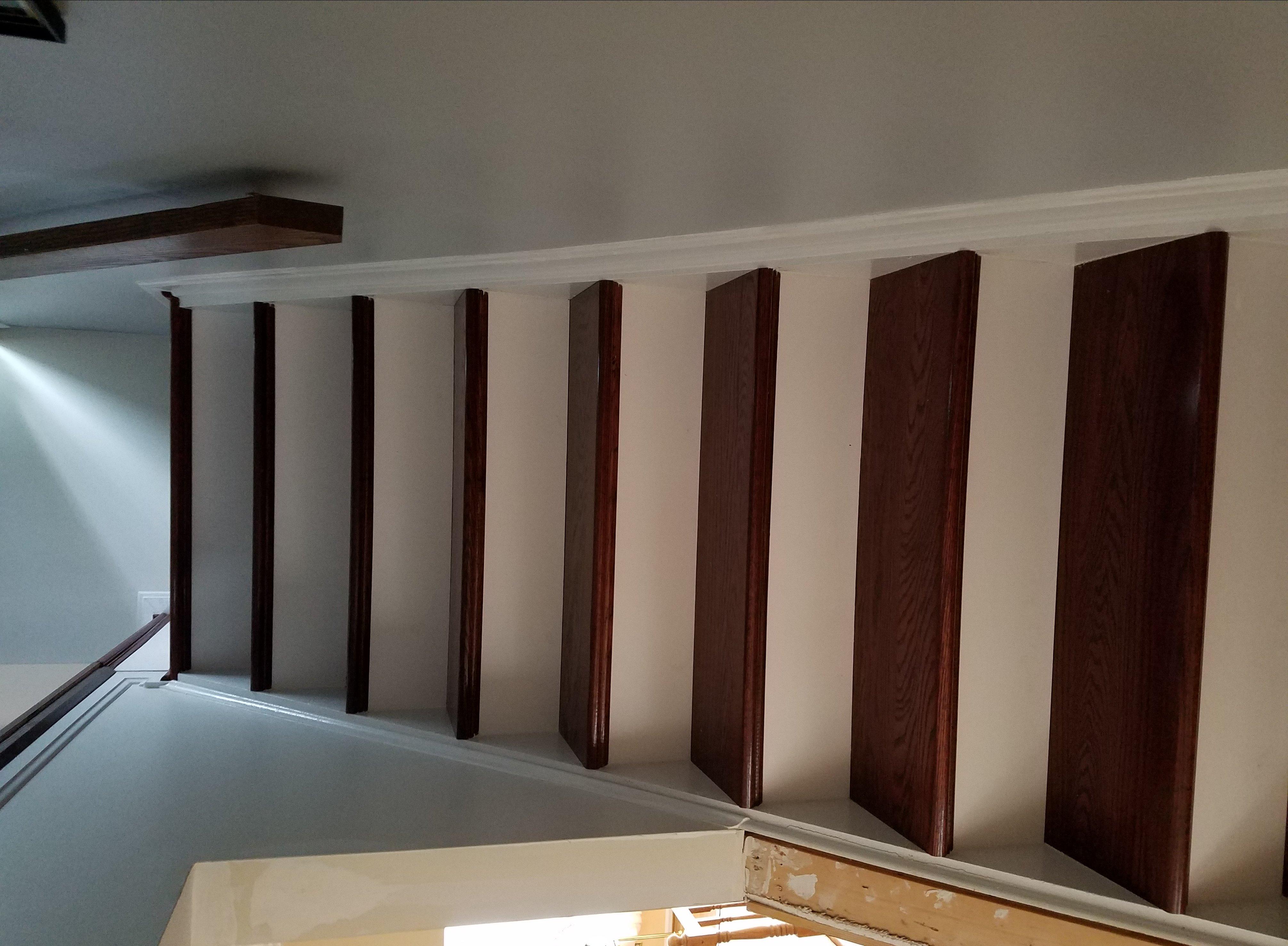 Cherry Stained Stair Treads with pine risers