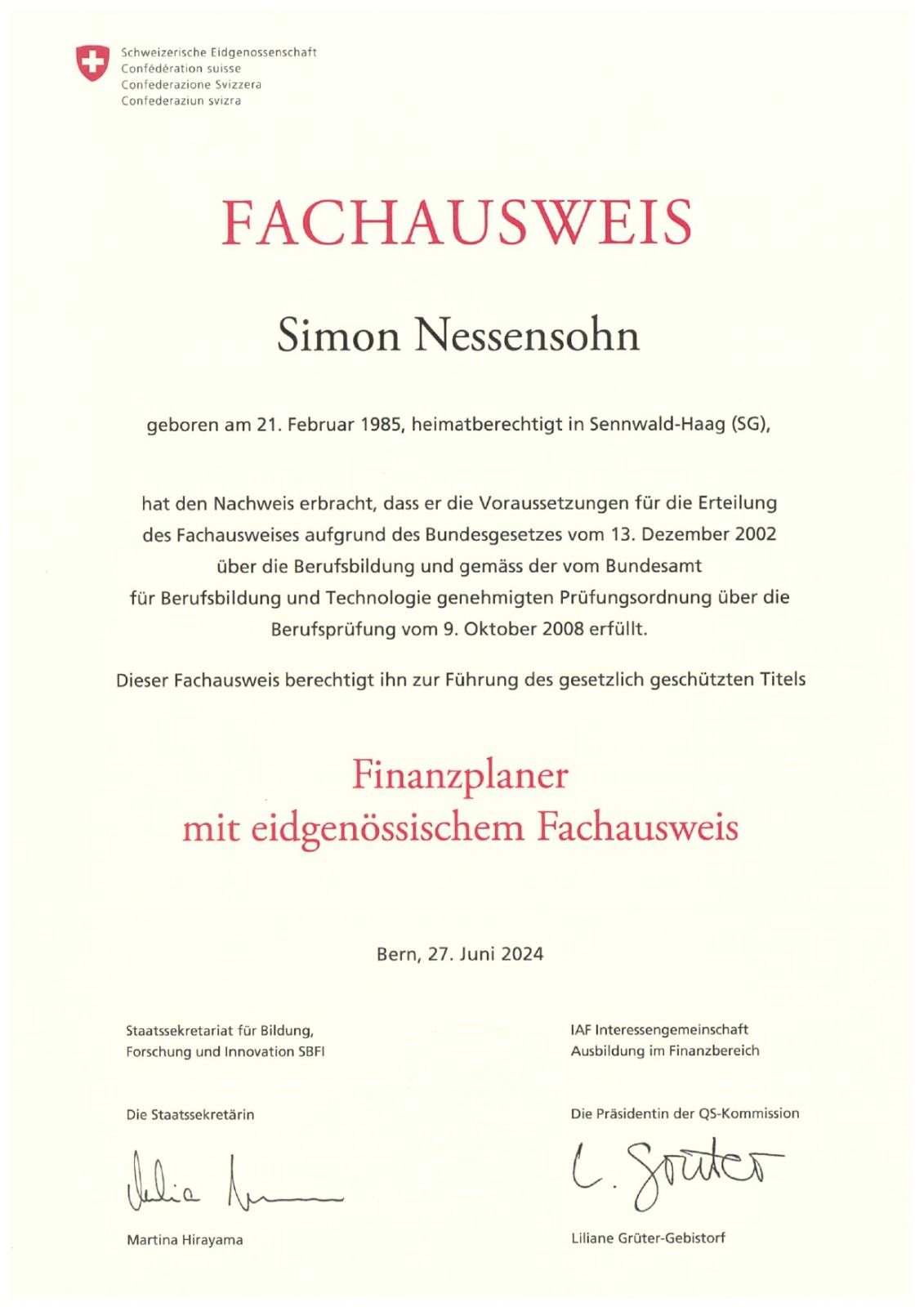 Bilder Simon Nessensohn Finanzexperte für Büezer und Büezerinne