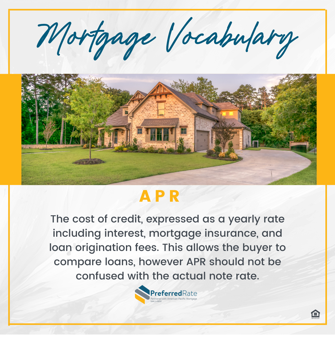 Unlocking the mystery of mortgages! APR, or Annual Percentage Rate, is your total cost of borrowing, Ashley Morgan Bullard-Preferred Rate Brentwood (415)424-0177