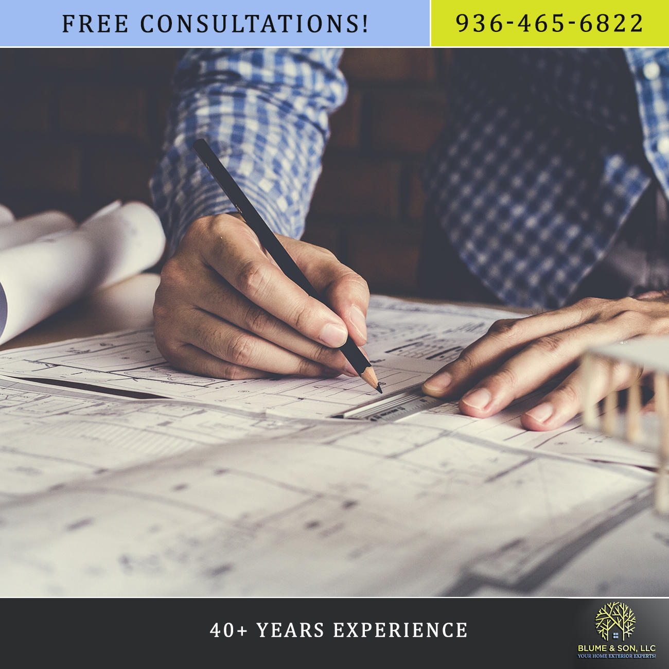 Blume &amp; Son Construction Logo