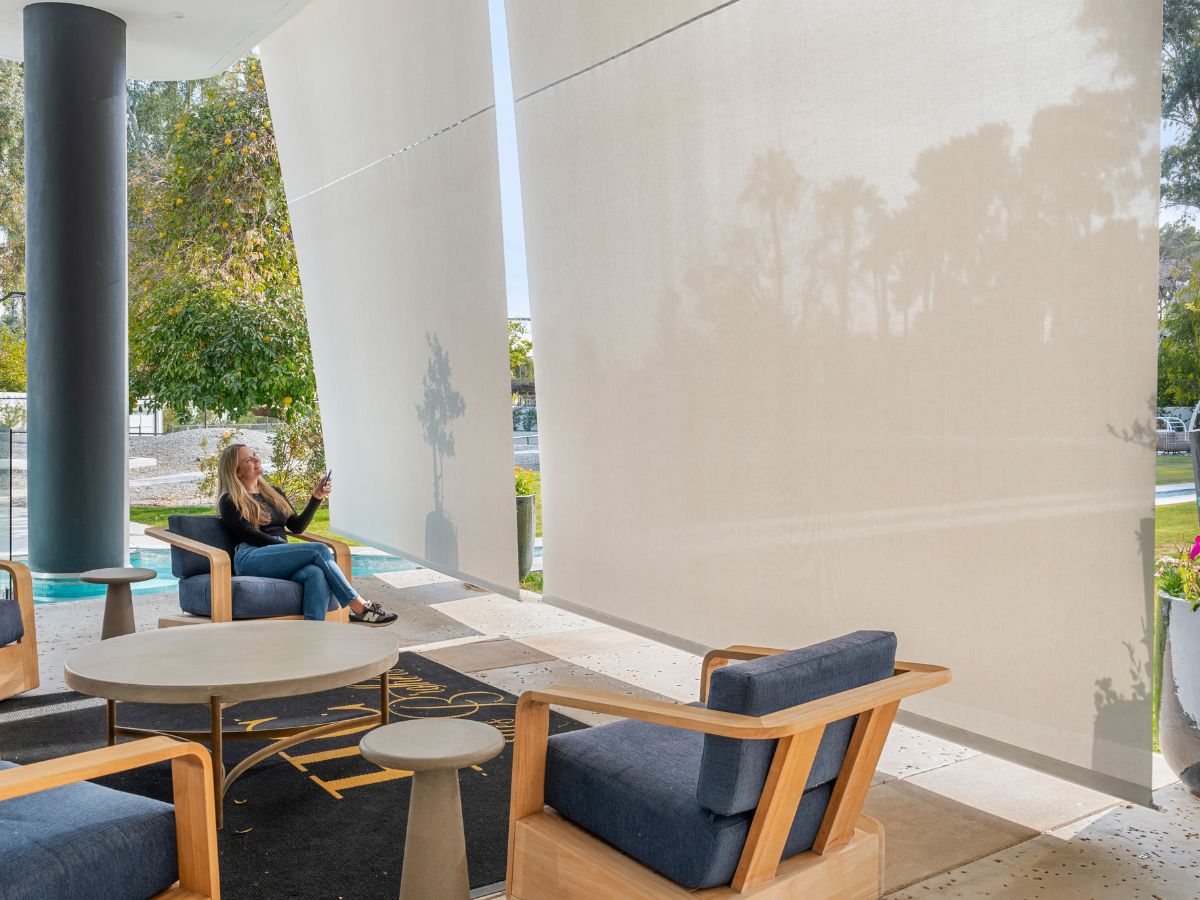 Enhance your outdoor living space with Draper Exterior Roller Shades. These durable, weather-resistant shades provide sun protection, privacy, and comfort all year round. Perfect for patios, decks, and more.