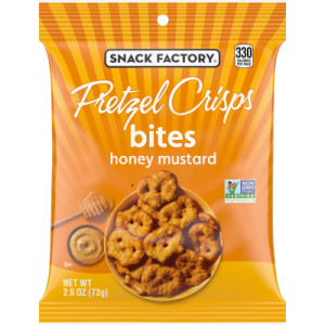 Snack Factory Pretzel Crisps Bites, Honey Mustard Pretzels, 2.6 Oz Snack Bag featured image