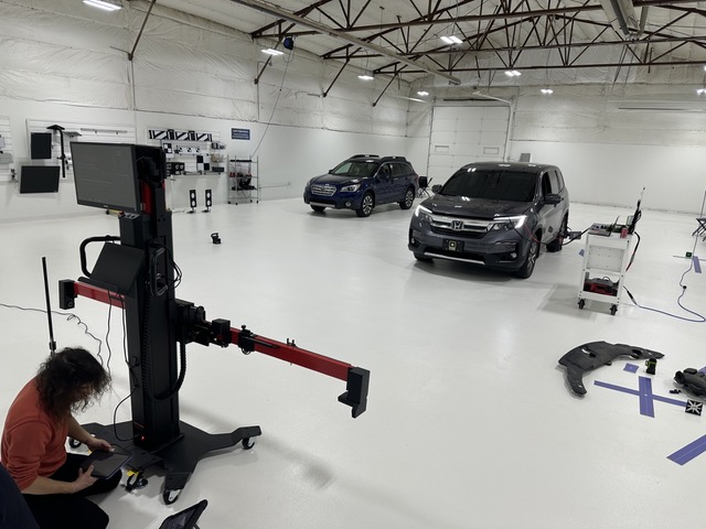 ADAS Calibration Facility in Akron – Honda SUV & Subaru in Calibration Bay