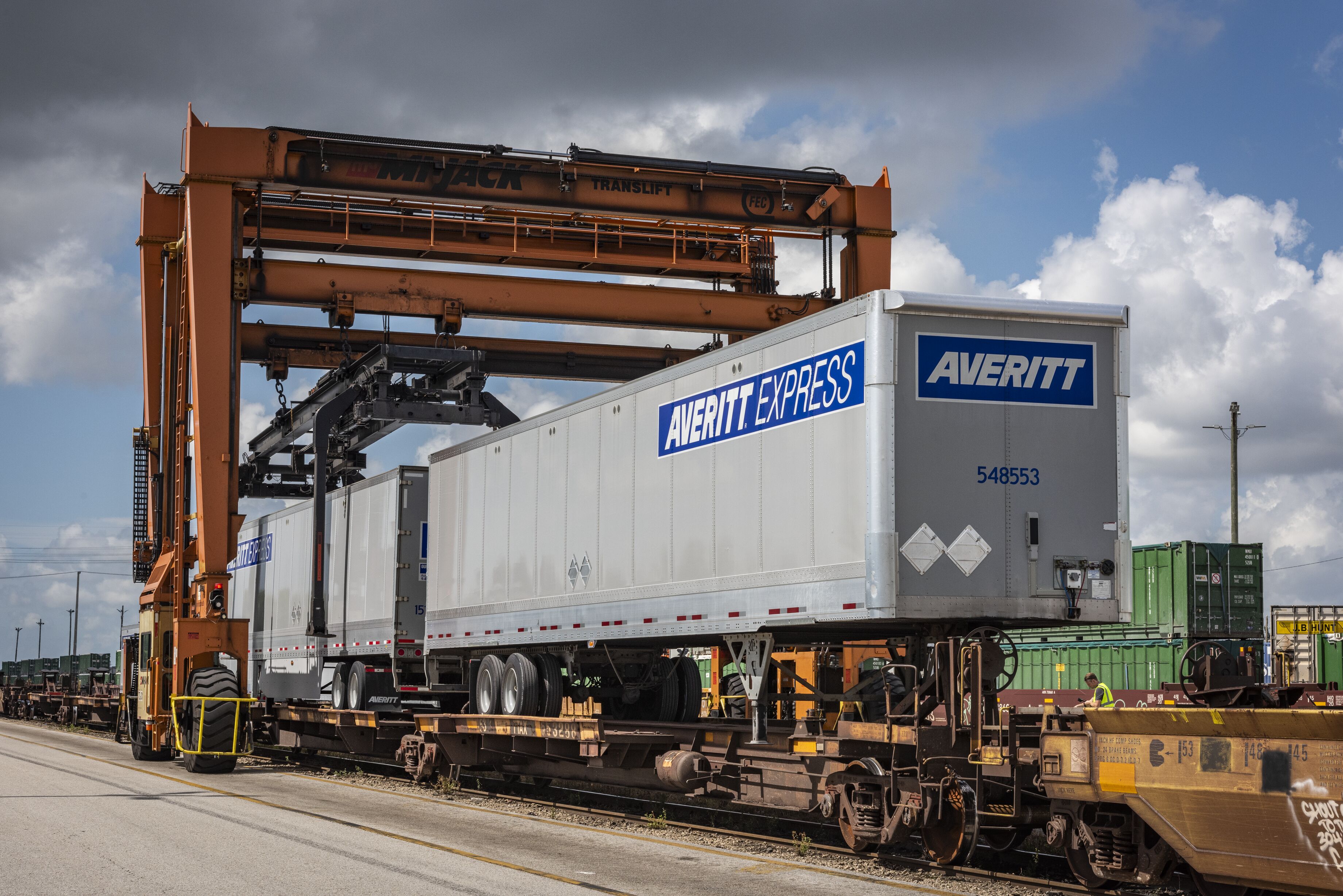 Intermodal solutions to move cargo via trailer on flatcar or container on flatcar. 