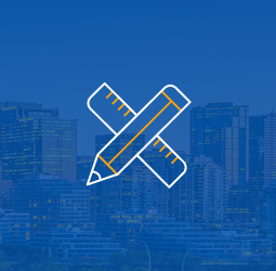 Pencil crossed over a ruler icon.