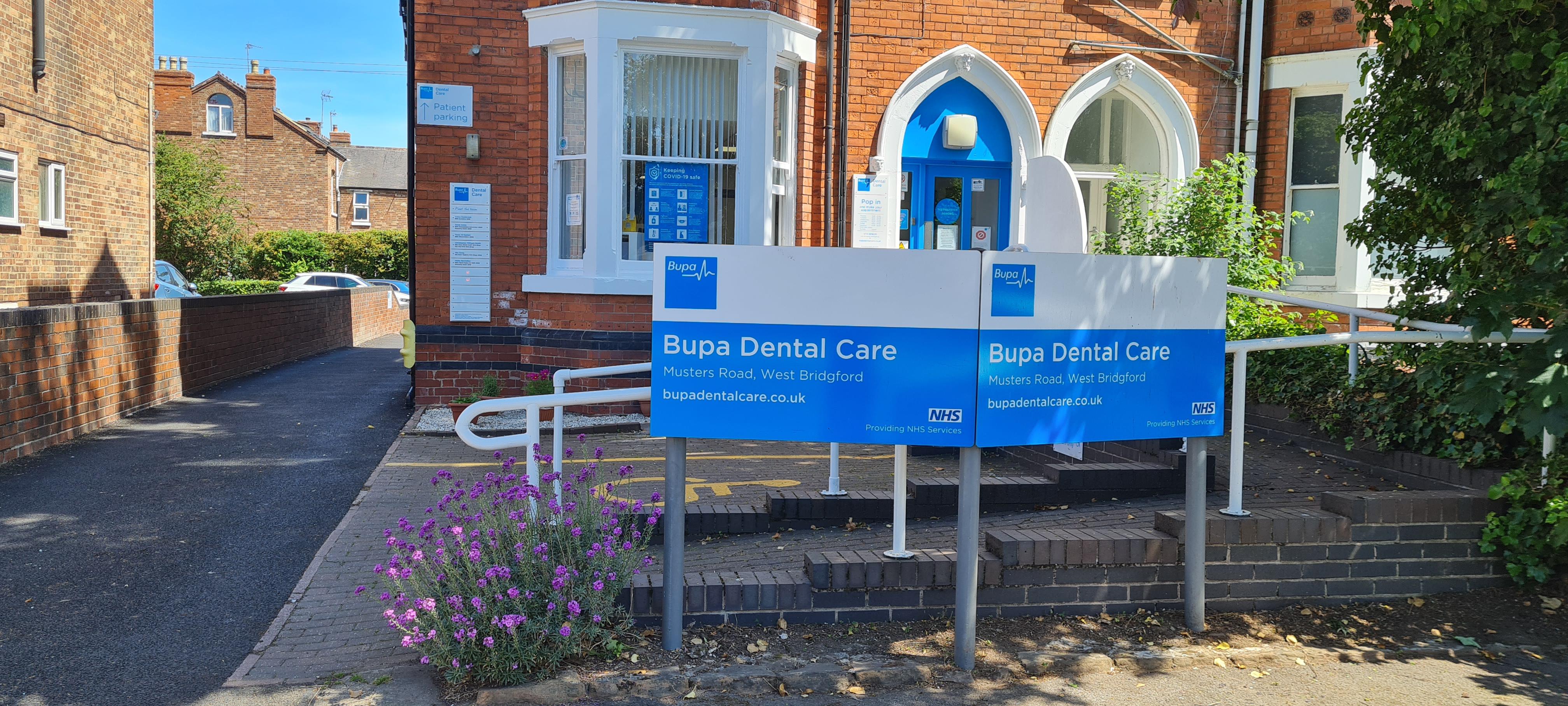 Front of practice Bupa Dental Care West Bridgford Nottingham 01159 816010