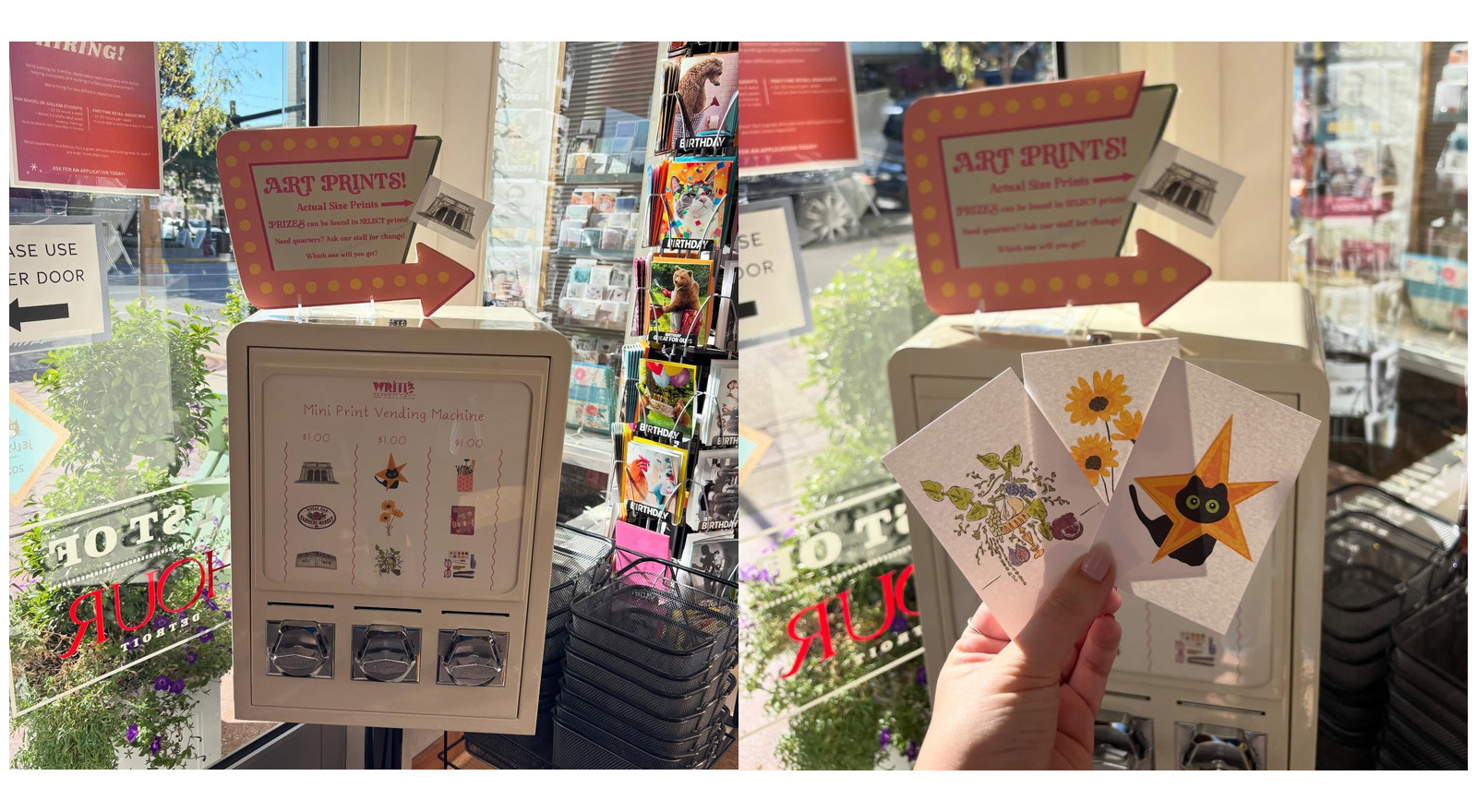Visit Write Impressions and try the new mini art print machine. Collect a unique miniature print and see if you receive a special “you won” sleeve containing a fun surprise prize!