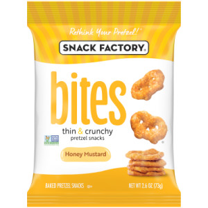 Snack Factory Pretzel Crisps Bites, Honey Mustard Pretzels, 2.6 Oz Snack Bag featured image