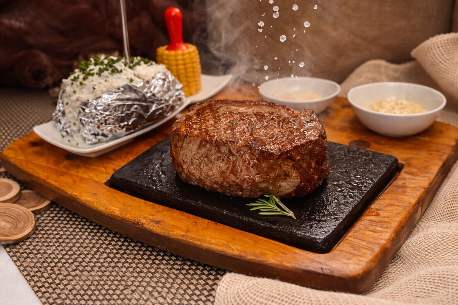 Unsere Fleischspezialitäten auf heißem Stein