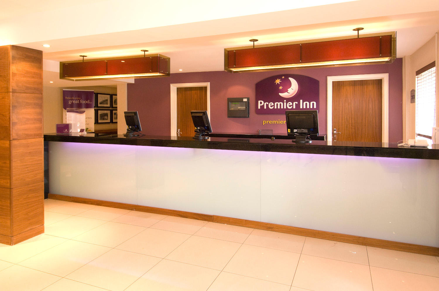 Premier Inn reception Premier Inn Manchester Old Trafford hotel Manchester 03333 211315