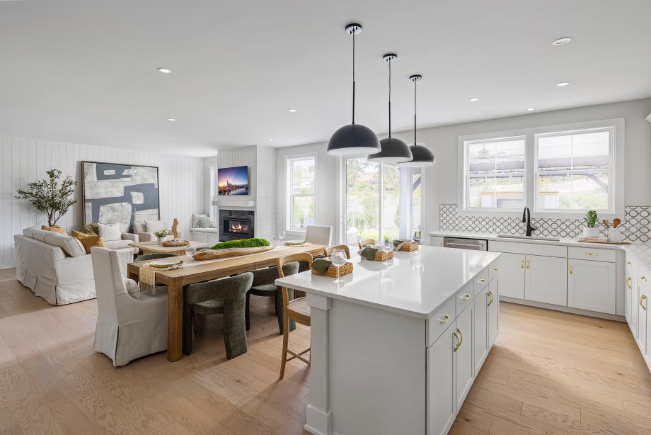 The entire family can connect in the bright and airy kitchen and great room space