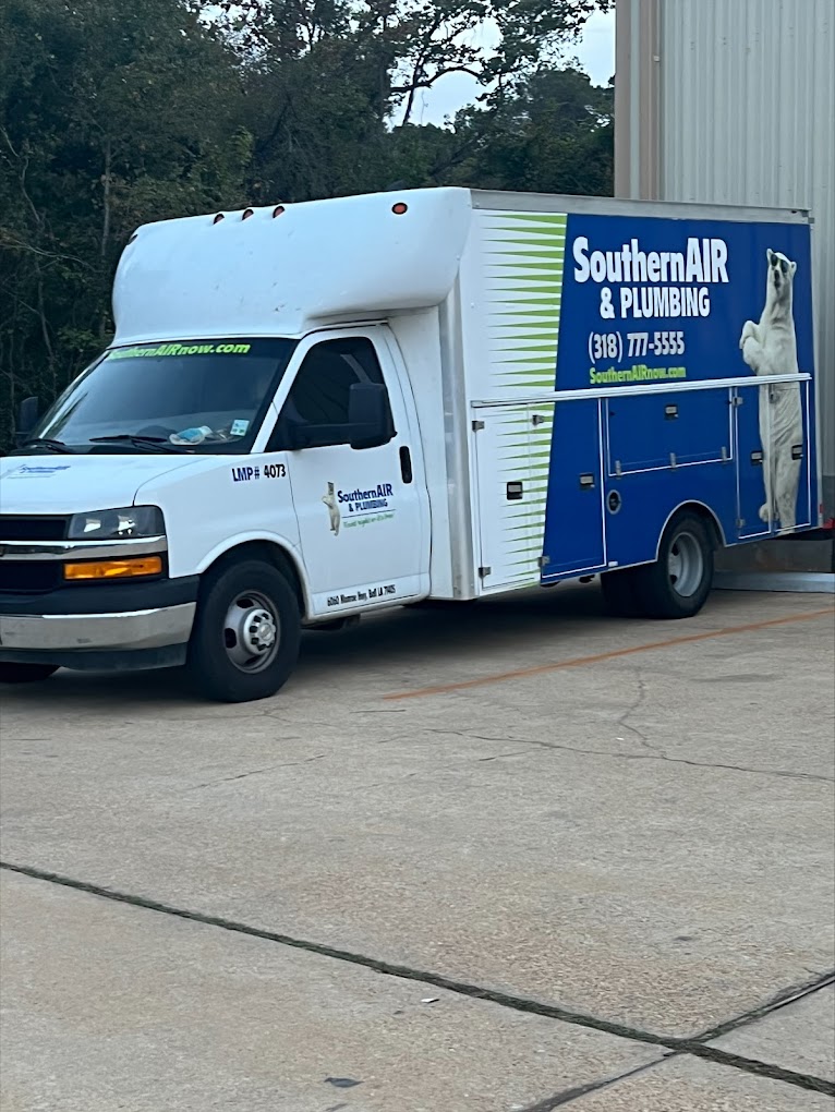 Southern Air & Plumbing work truck in the field