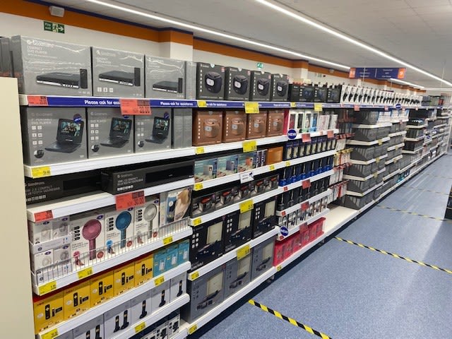 B&M's brand new store in Tunbridge Wells stocks a great range of electrical items for the home, including TVs, Bluetooth speakers, toasters, irons and much more.