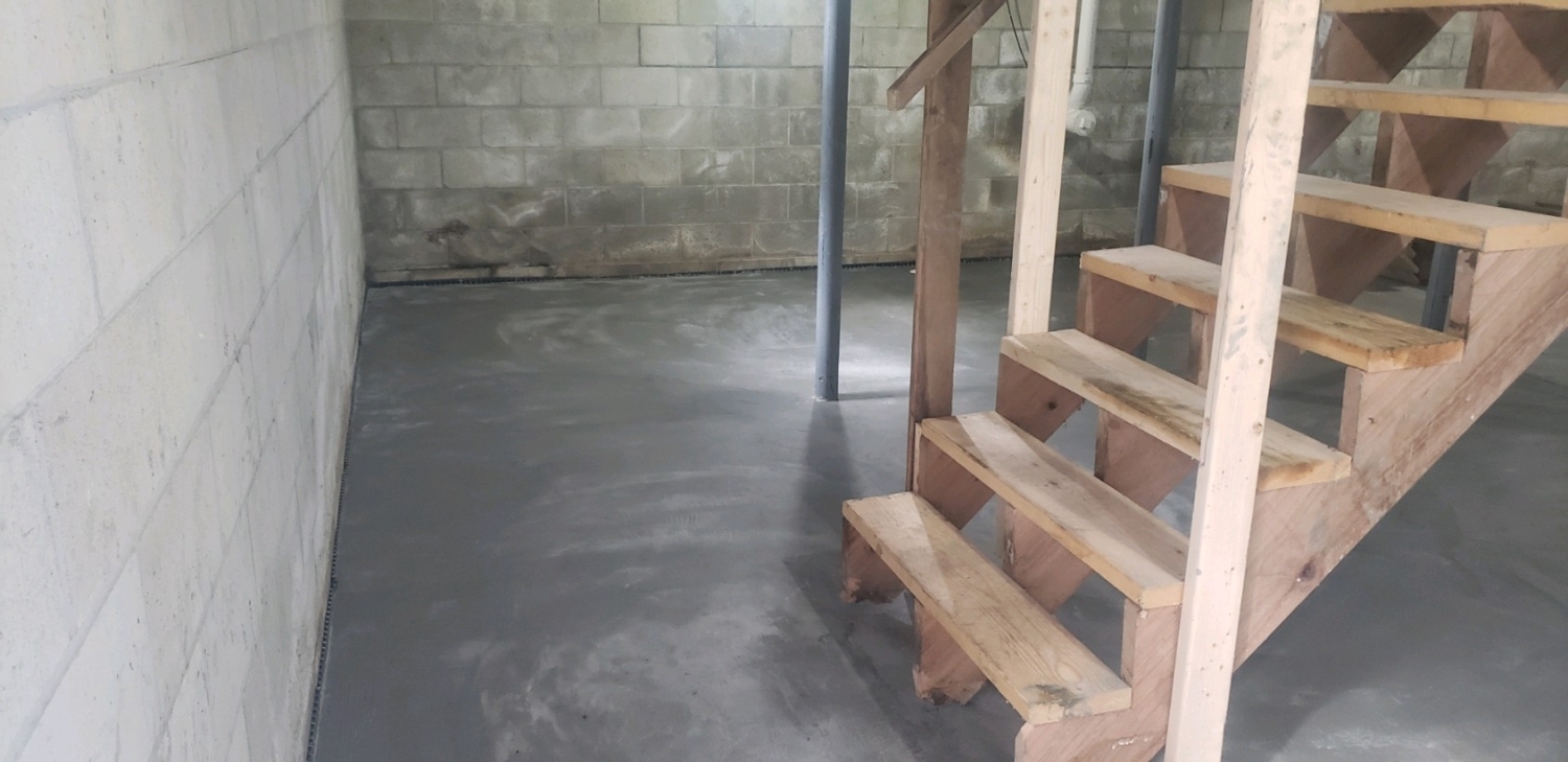 Poured Concrete Floors & Walls Installation LeBlanc Basement Waterproofing Ashburnham (978)868-7619