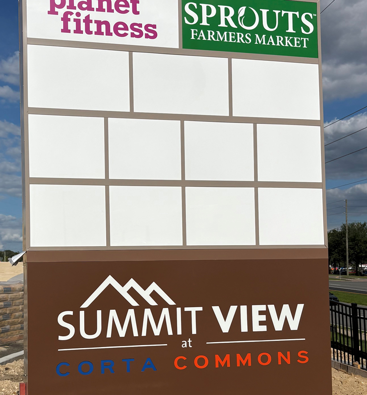 LED Illuminated Monumented Sign for Multi-tenant shopping Center in Lecanto, FL