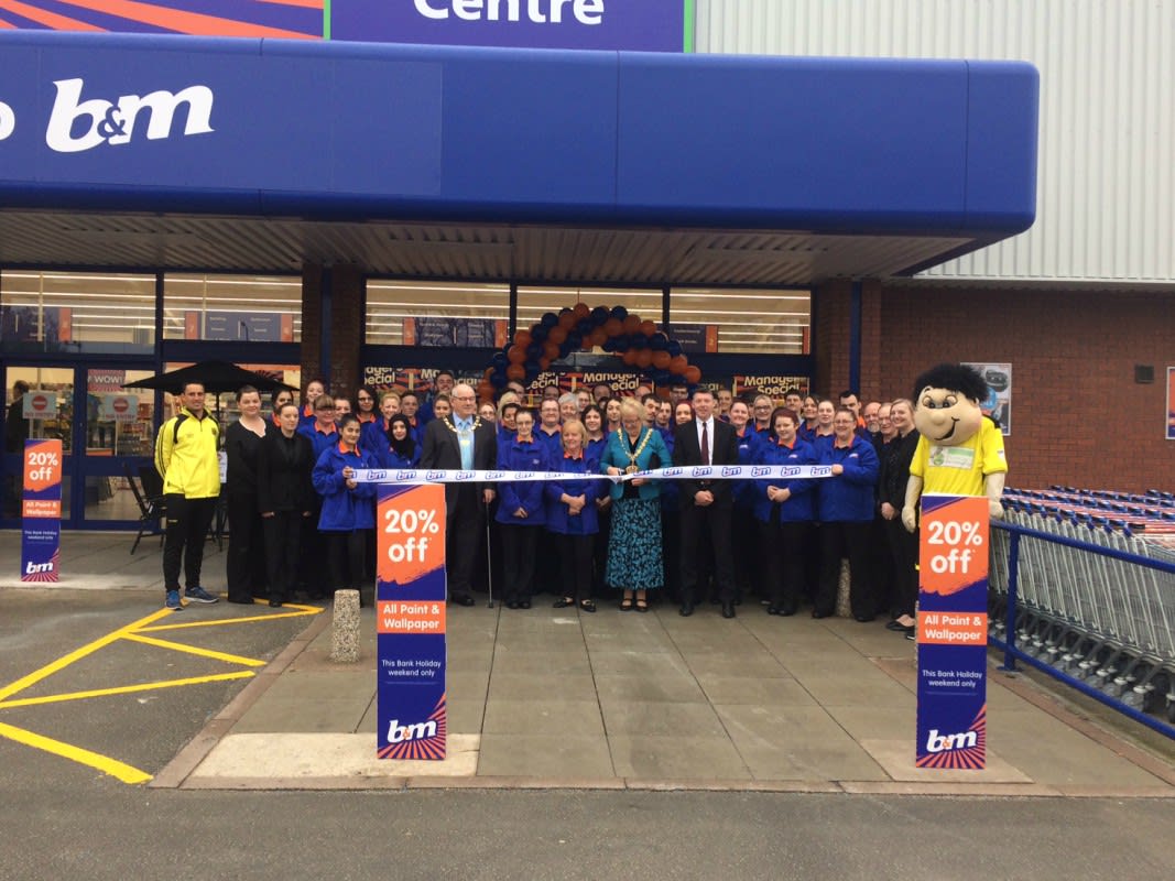 B&M's new store in Burton-upon-Trent was opened by Mayor Beryl Toon and her consort Mr James Toon.
