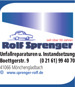 Rolf Sprenger Karosserie- und Lackier- Fachbetrieb GmbH & Co. KG, Boettgerstr. 9 in Mönchengladbach