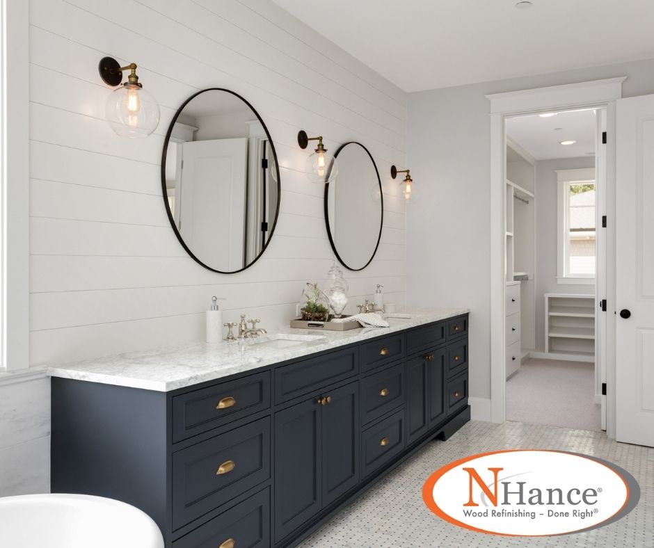 Painted Bathroom Cabinets with N-Hance Three Rivers!