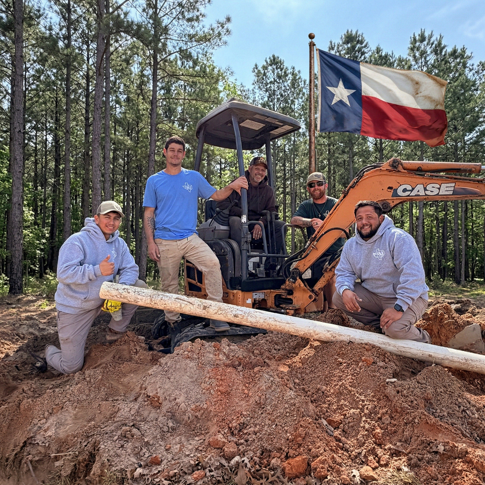 A&J Plumbing and Construction crew working in wood county texas 