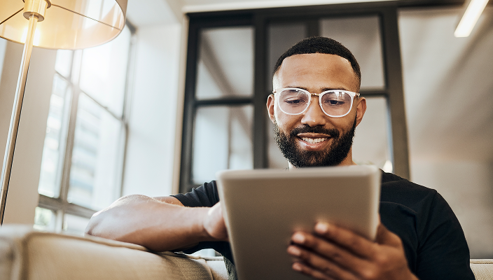 A client looking over their statements.