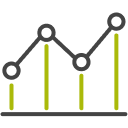 Uptrend graph icon.