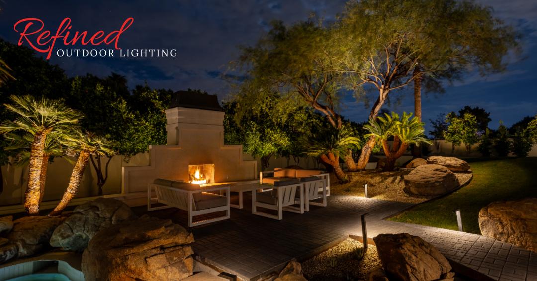 Outdoor landscape and lighting design in Paradise Valley, Arizona