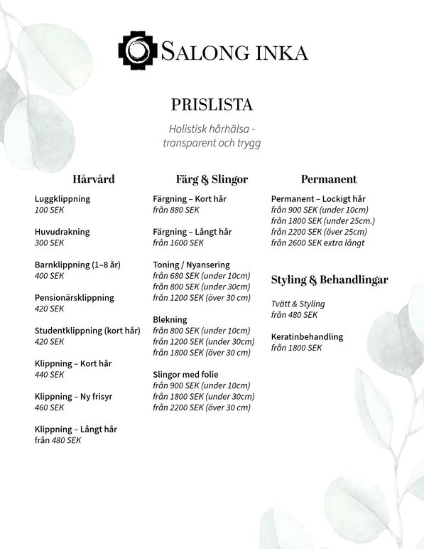 Images Salong Inka – Frisör & Healing | Uppsala