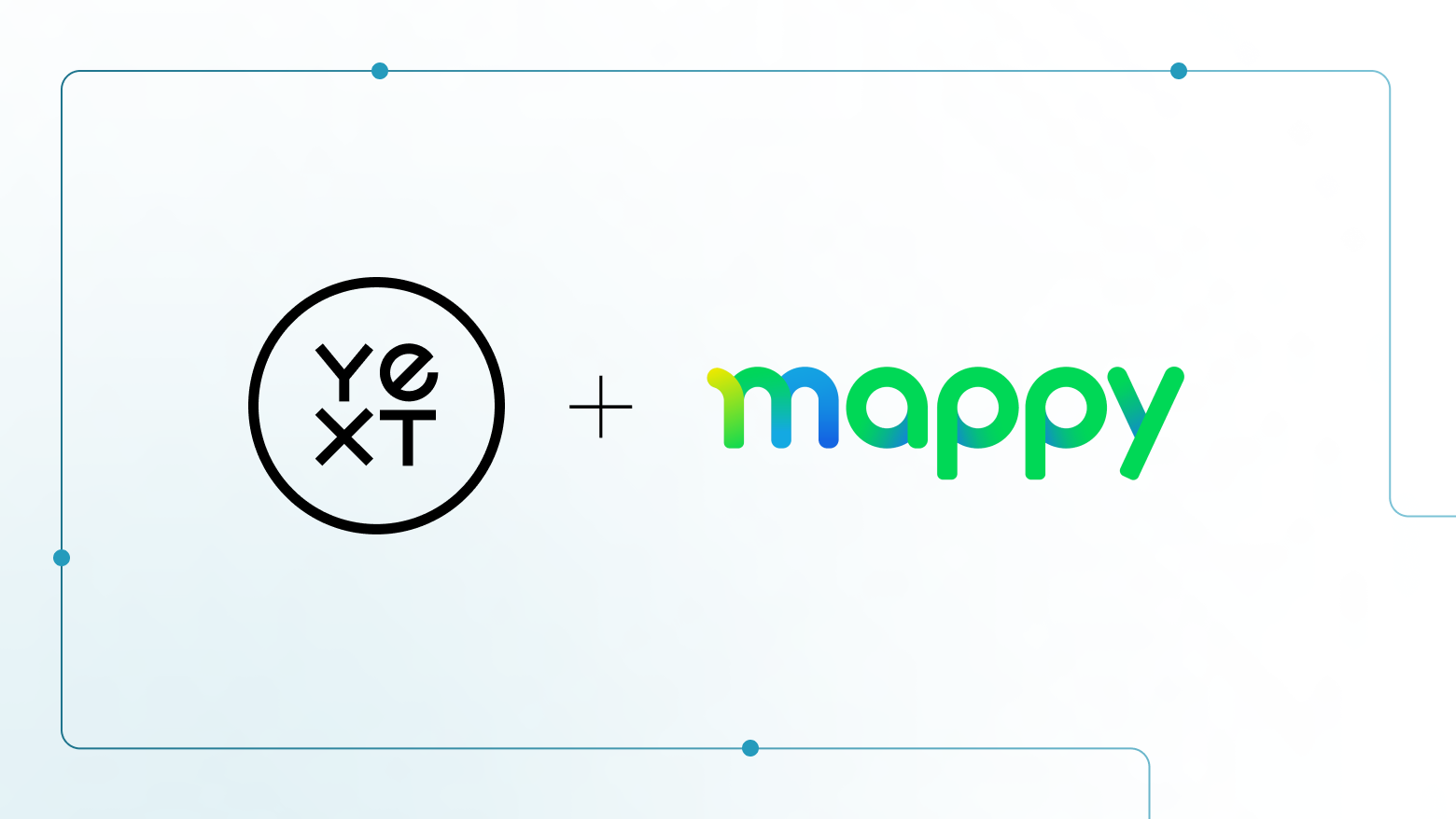 Logos de Yext et Mappy côte à côte, illustrant leur nouvelle intégration.