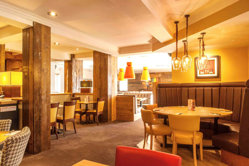 Beefeater restaurant interior Premier Inn Guildford North (A3) hotel Guildford 03330 031689