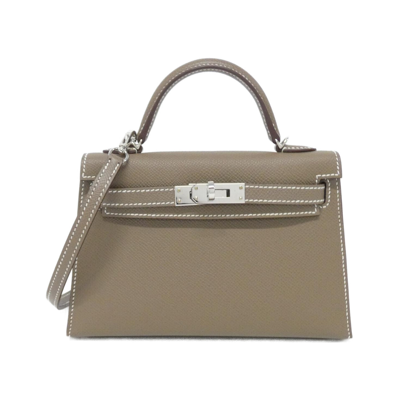 エルメス ミニケリー2 MINI 071302CK エプソン ETOUPE シルバー金具 K刻印