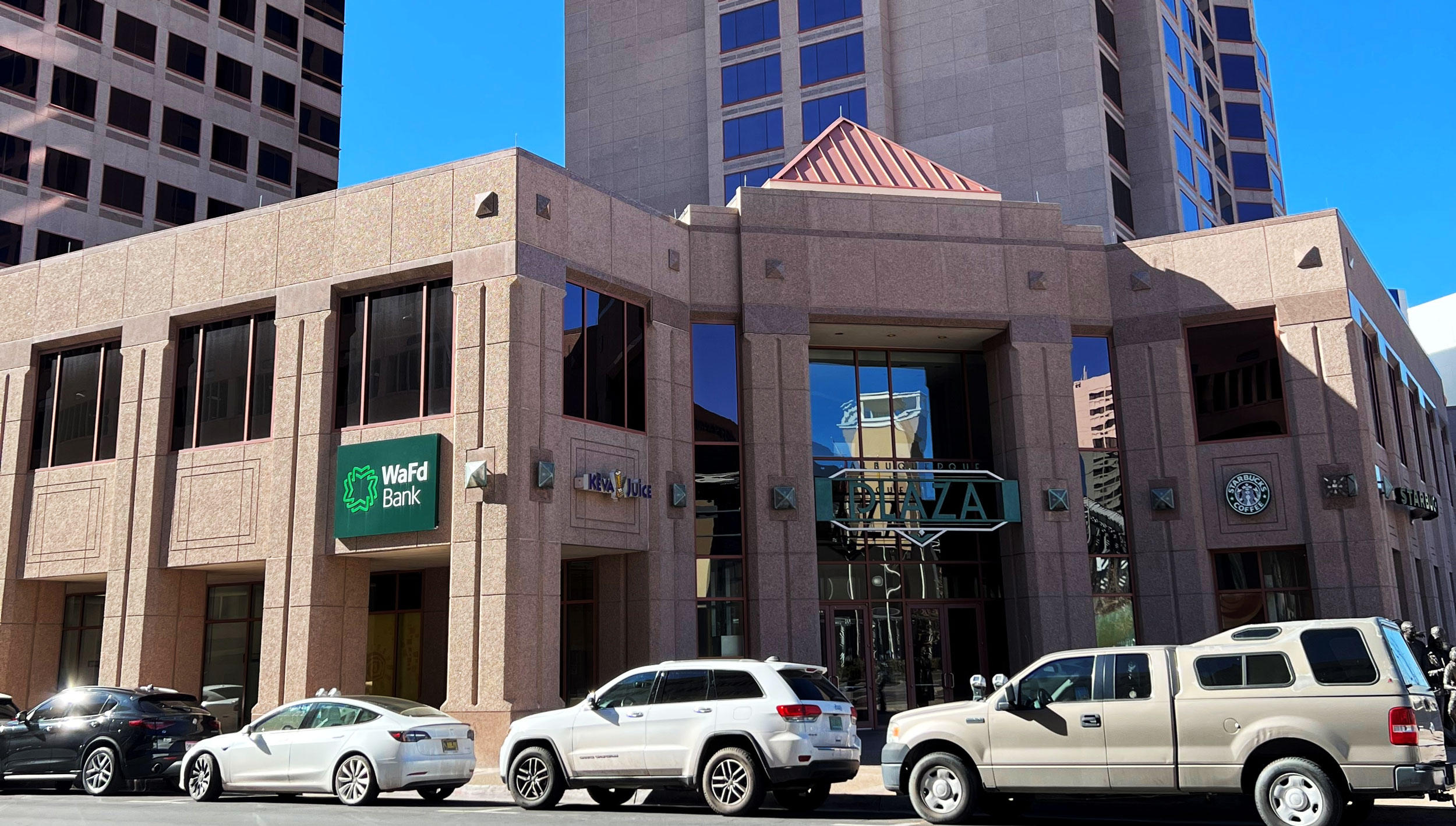 Photo of the WaFd Bank Branch location in Albuquerque, New Mexico. Located at 201 3rd Street NW Suite E, Albuquerque, NM 87102.