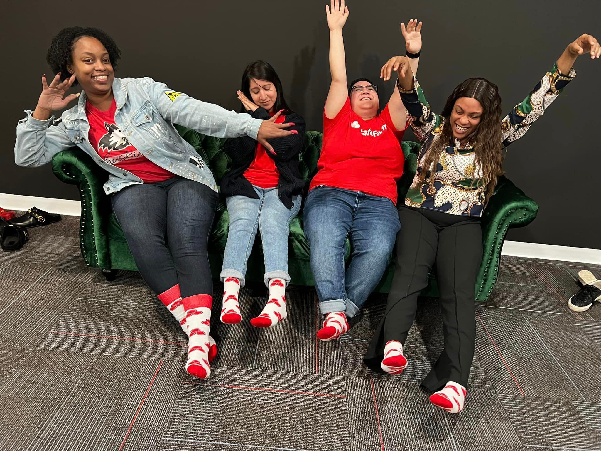 So much fun in our State Farm socks!!