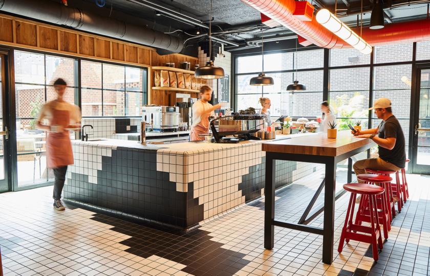 Maudine's, the all day coffee shop and cafe on the lobby level at The Junto. 