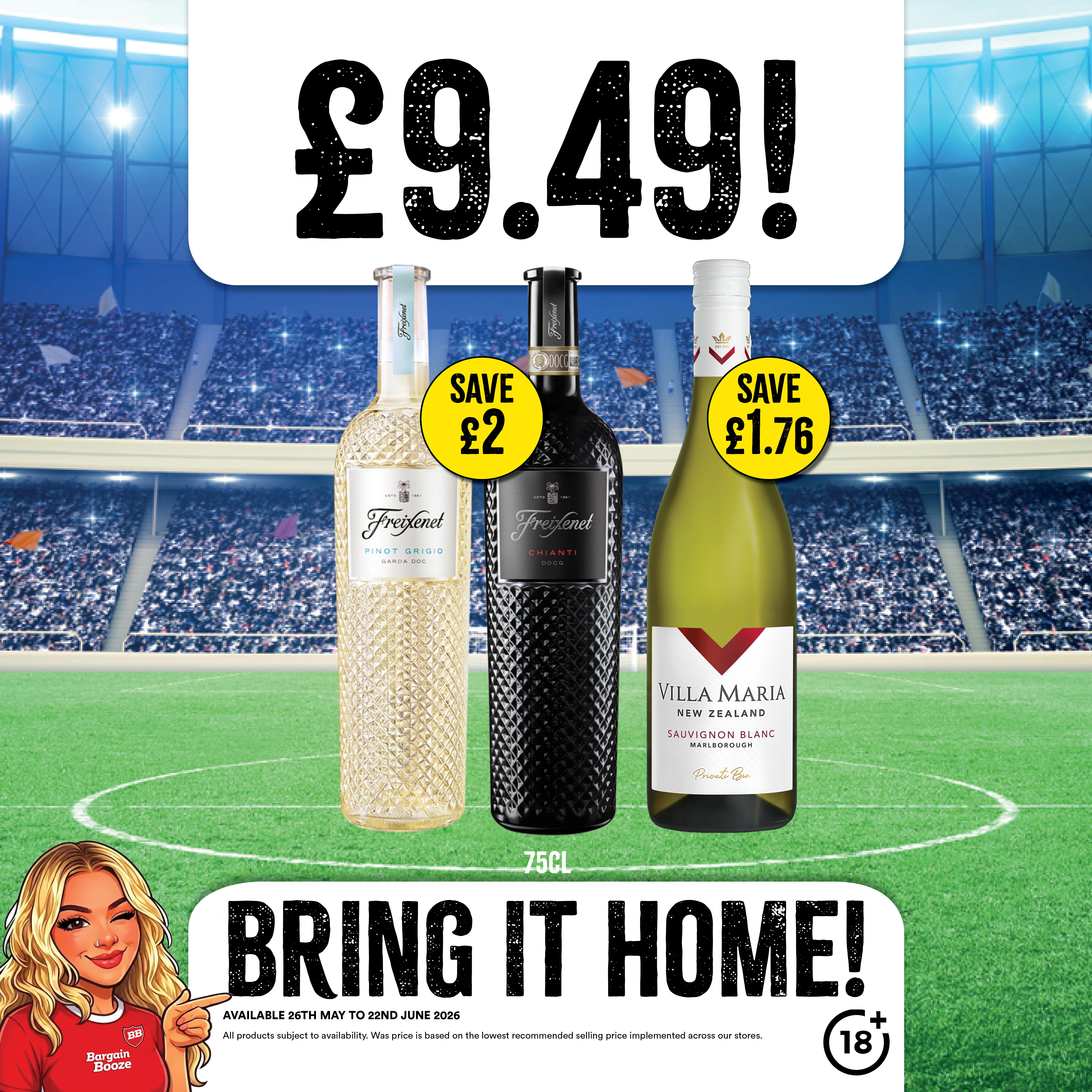 Only &pound;9.49 for selected wines