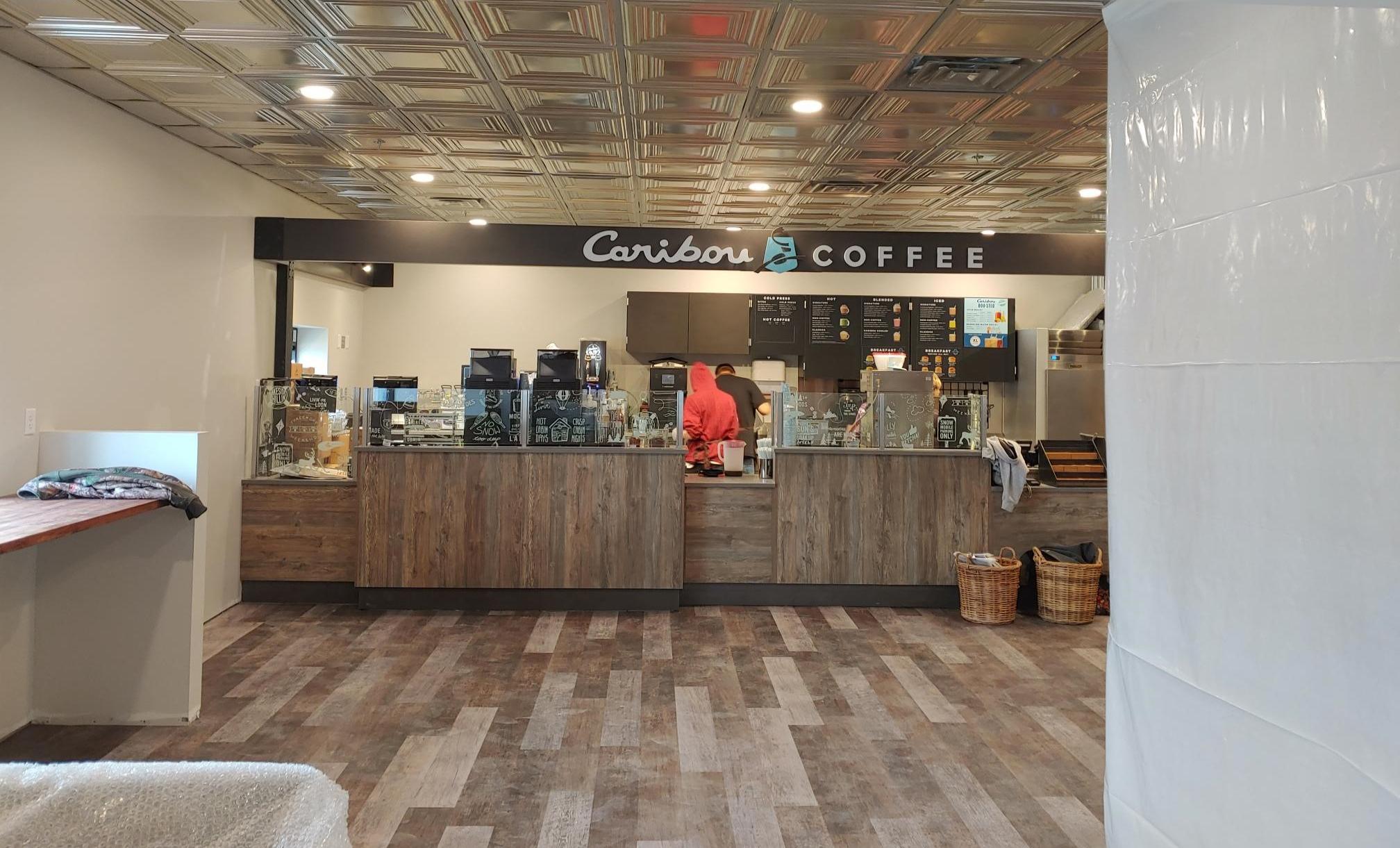 Storefront of the Caribou Coffee at 108 Main Street in Baudette