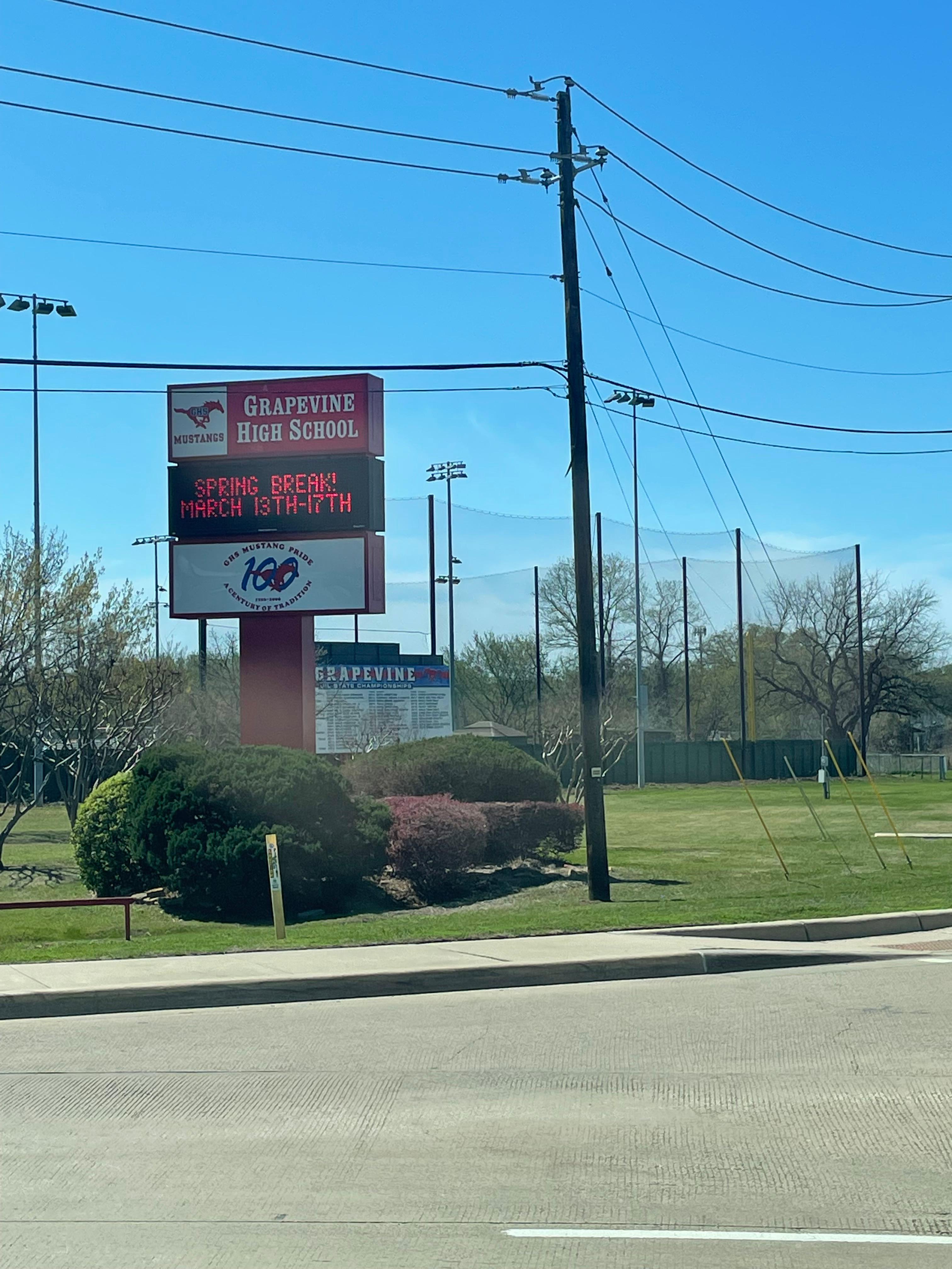 Grapevine High School in Grapevine Texas.