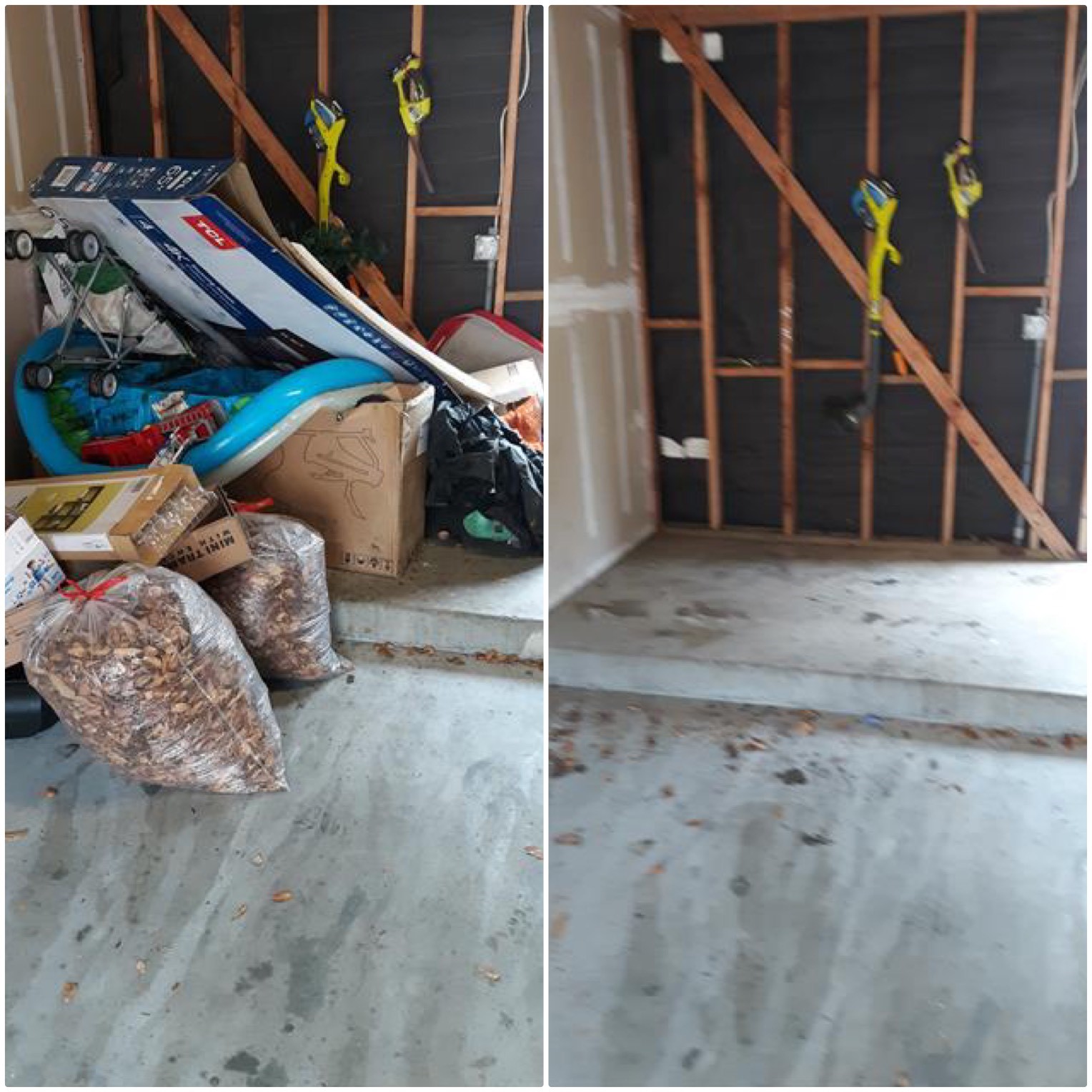 Before and after photo from a recent Junk King trash removal. We haul just about anything from furniture to construction debris and all the miscellaneous items in between. Call Junk King today for your next junk hauling job!