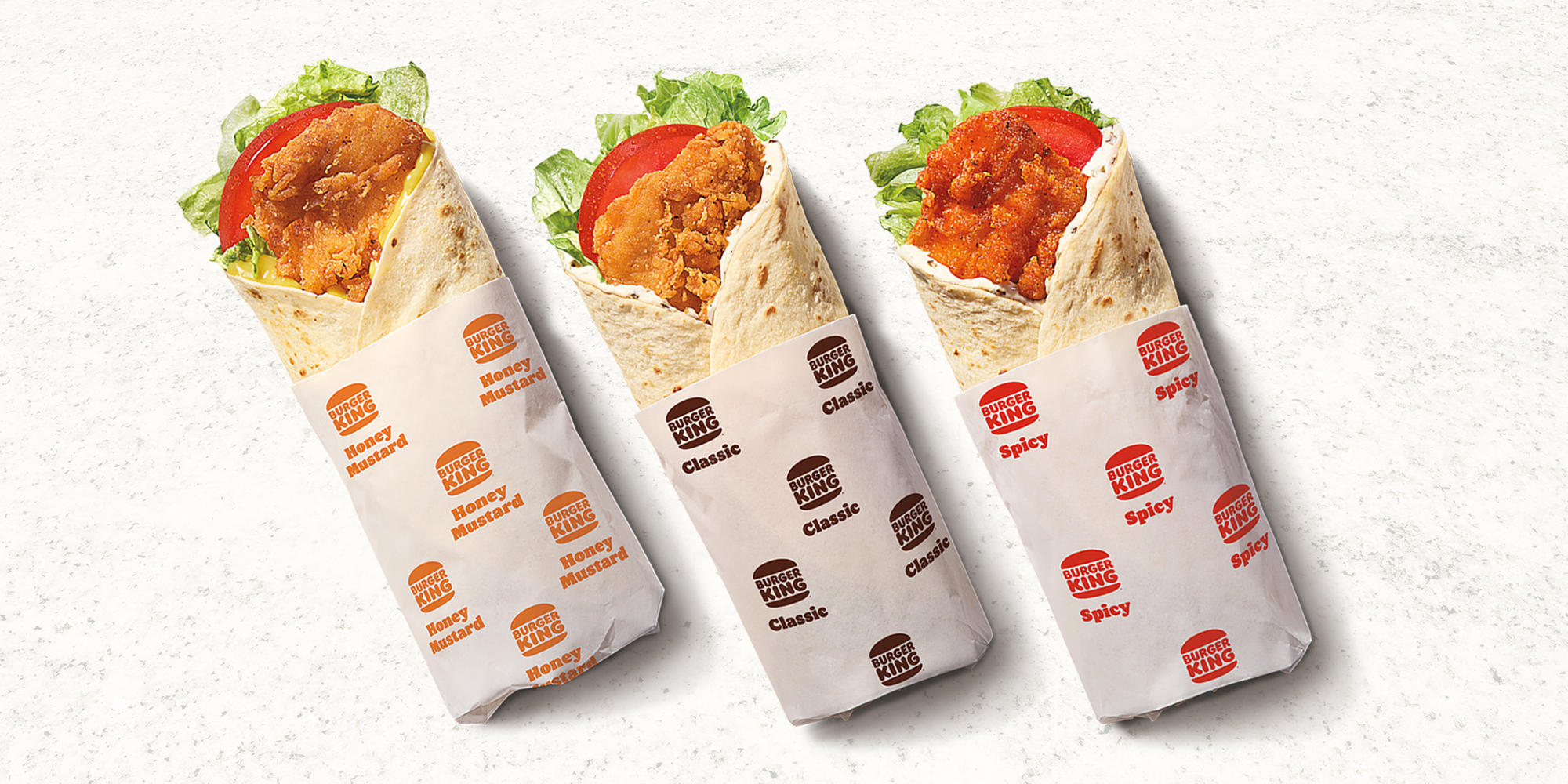 Classic Wrap
Spicy Wrap
Honey Mustard Wrap Burger King Kenner (504)681-9361