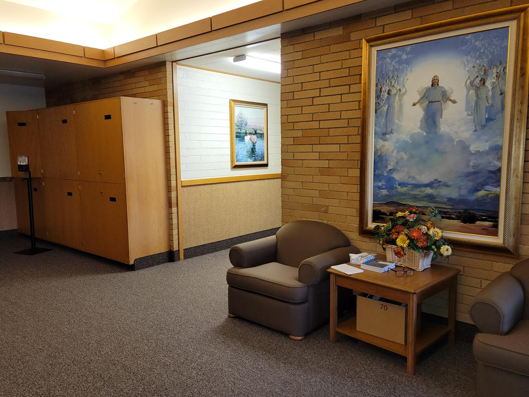 Lobby of the chapel of The Church of Jesus Christ of Latter-day Saints