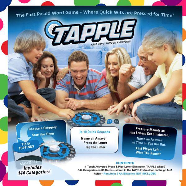 Tapple® - Fast Word Fun for the Whole Family! 
Tapple is the award-winning, fast paced word game that gives players a rush of excitement as they race to beat the clock!