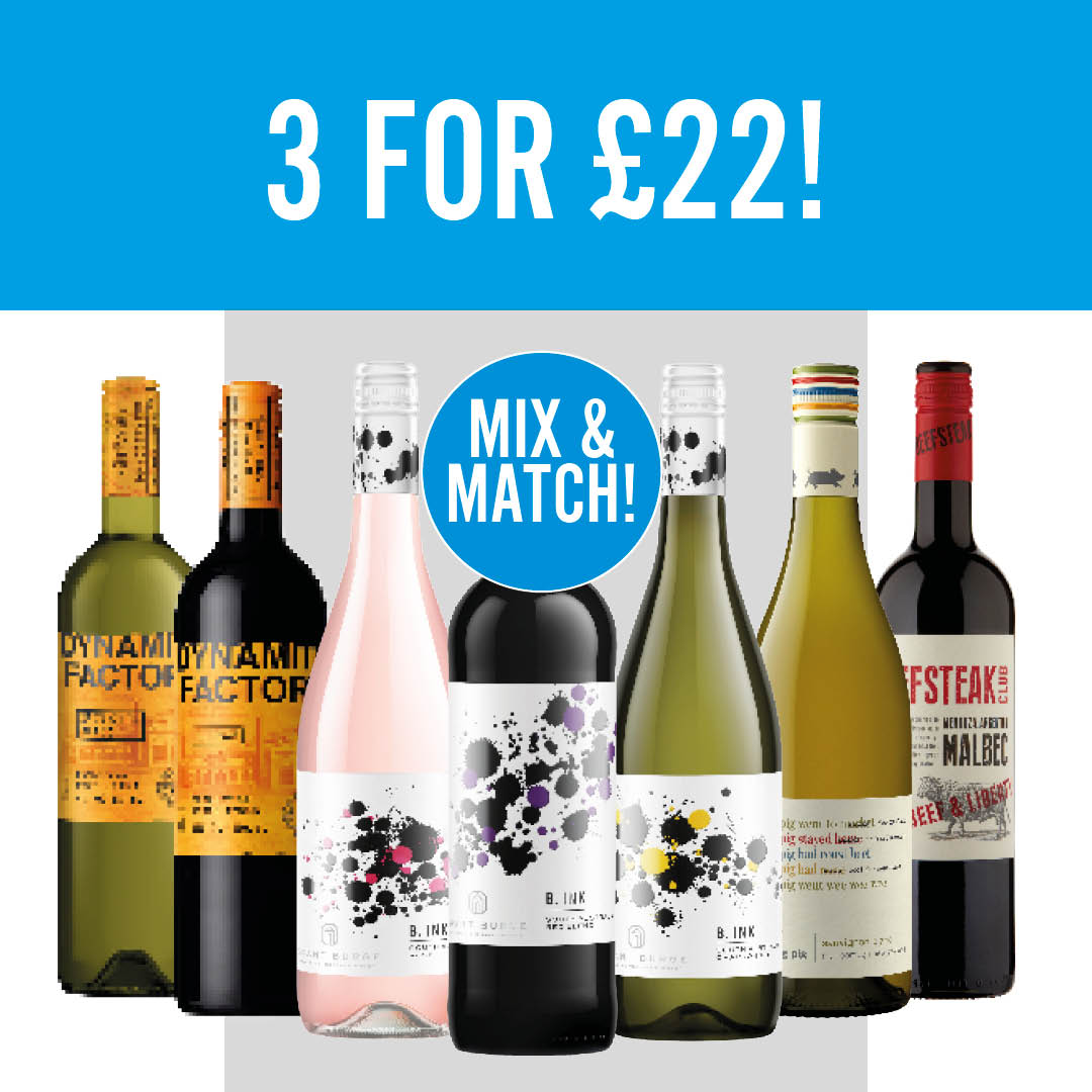 3 for £22 on selected Wines Wine Rack London 020 7226 2285