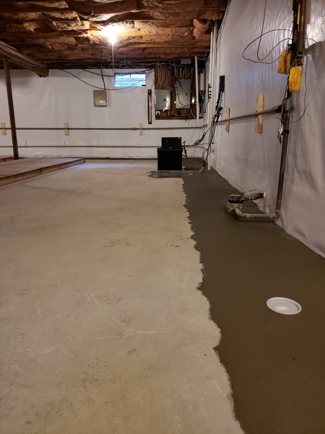 interior basemenet waterproofing LeBlanc Basement Waterproofing Ashburnham (978)868-7619