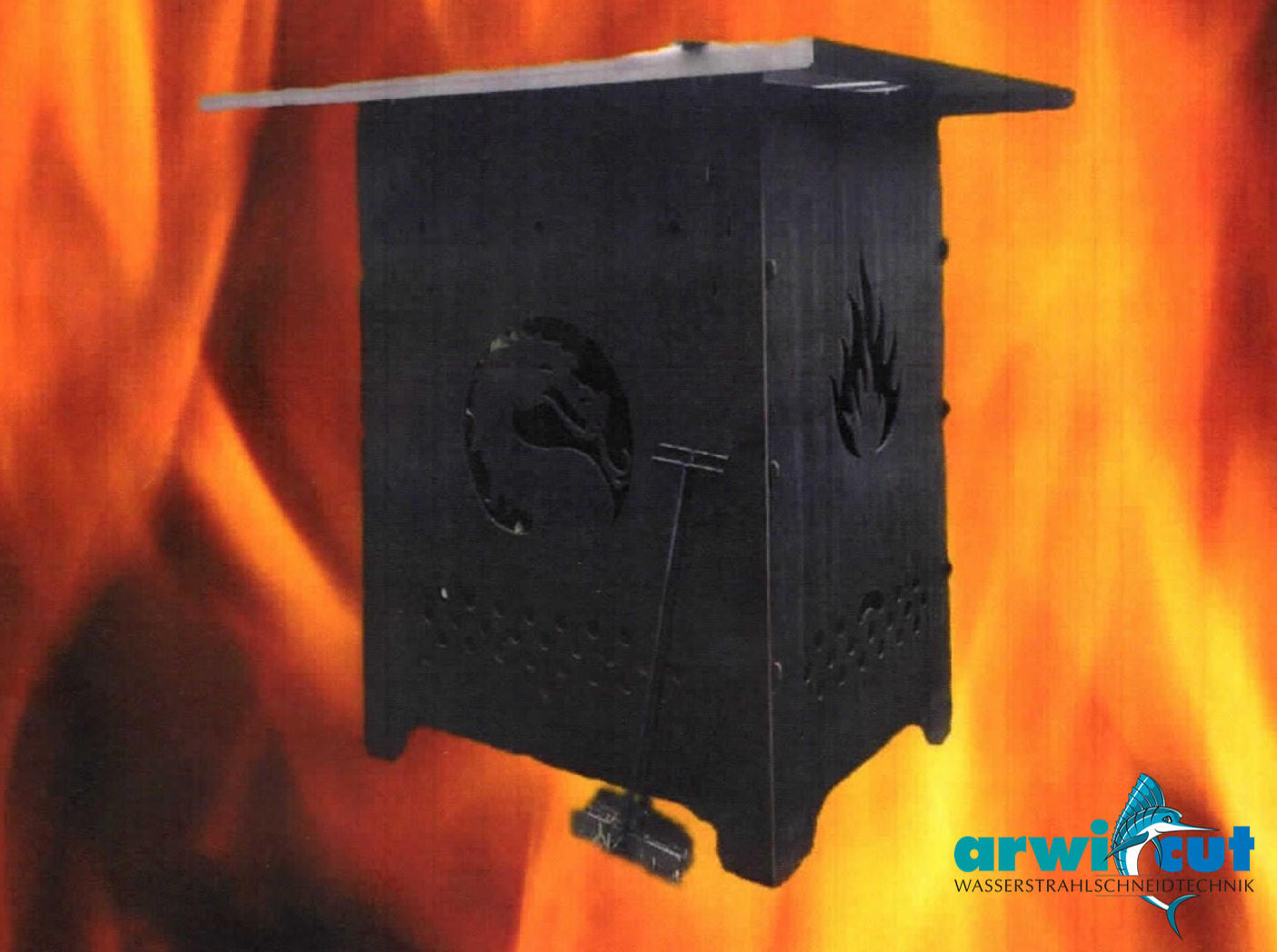 Feuerschale mit Grill ist eine Eigenentwicklung und Fertigung der Firma arwicut.
Sie ist ohne Werkzeug montier- oder demontierbar
Der Grilleinsatz ermöglicht das Auflegen von Grillgut.