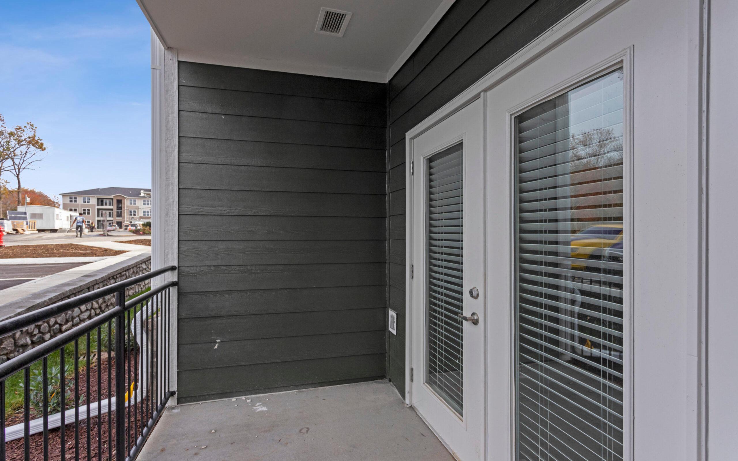 Outdoor patio with french doors