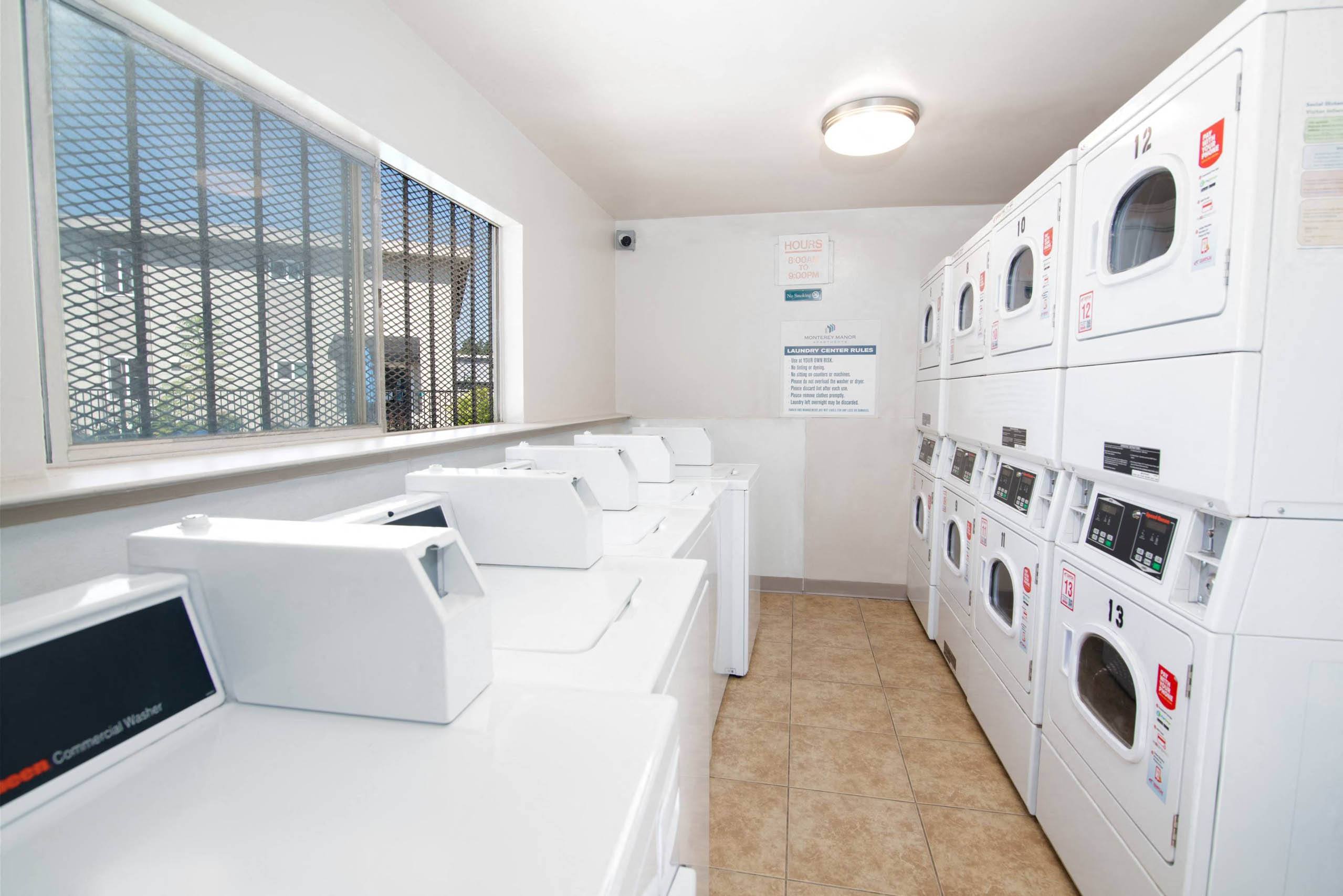Monterey Manor Laundry Facility with washers and dryers