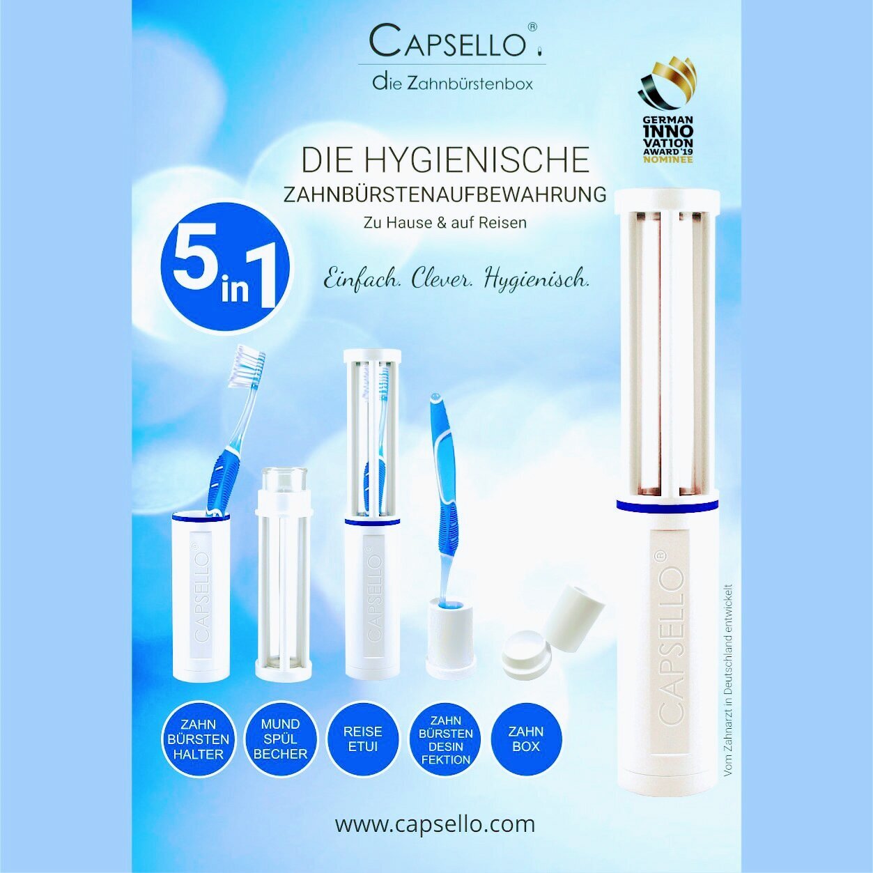 Bilder Capsello - Die patentierte Hygienebox für die Handzahnbürste