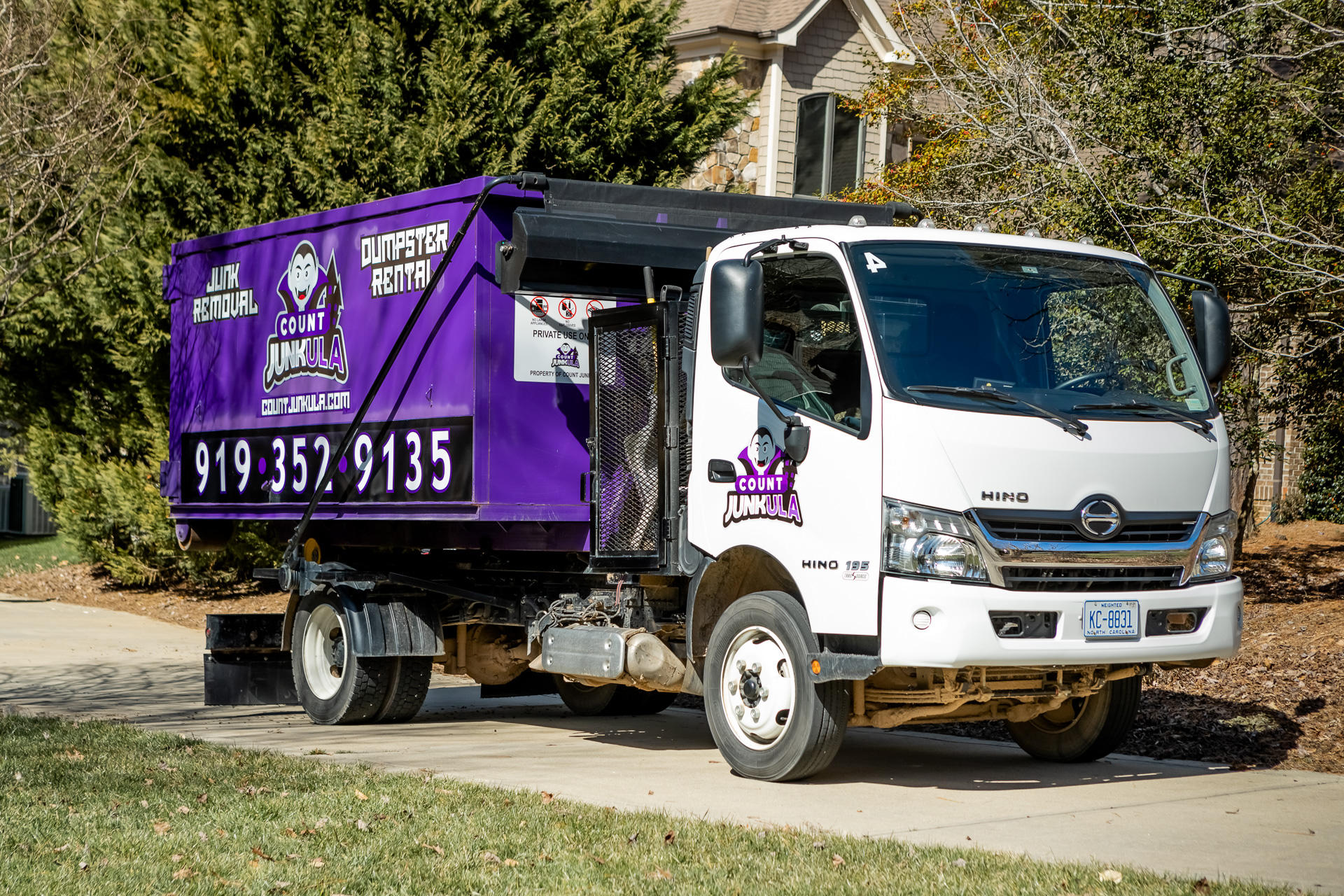 count junkula of raleigh junk removal truck shot